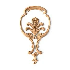Wooden decor set with carved leaves and flowers