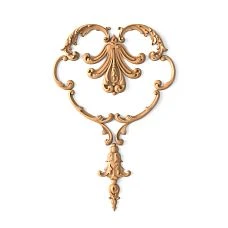 Wooden decor set C-041, consisting of eight carved appliqu&eacute;s with a floral ornament