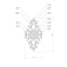 Wooden decor set C-052, drawing schematic