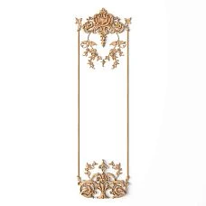 Wooden Decor Set C-053, consisting of 12 carved appliqu&eacute;s and 2 carved molding ends of different sizes and shapes