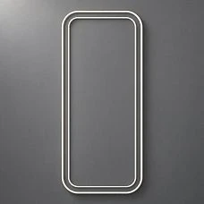 Wall molding decor kit CPU-3-3 made of polyurethane &mdash; rectangular double frame with rounded corners, front view 2300&times;1003