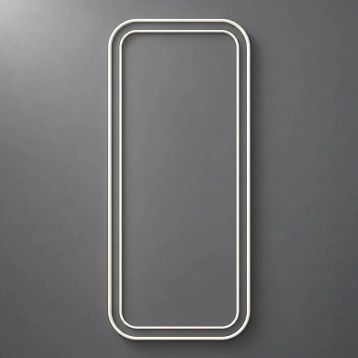 Wall molding decor kit CPU-3-3 made of polyurethane &mdash; rectangular double frame with rounded corners, front view 2300&times;1003
