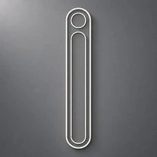 Wall molding decor kit CPU-3-6 made of polyurethane &mdash; vertical arched frame with round insert and inner arch, front view 2300&times;408