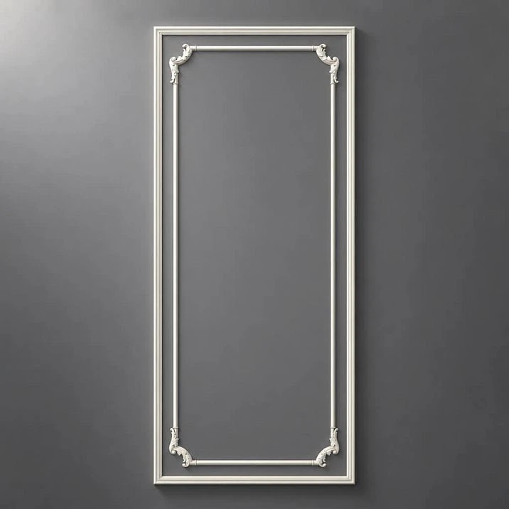 CPU-5-1 Molding Decor Kit: Tall vertical frame with classic corner scrolls, wall panel framing