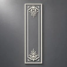 CPU-5-3 Molding Decor: Vertical framed panel with Baroque ornament, polyurethane, paintable