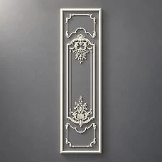 CPU-5-5 Versailles Molding Decor Kit &mdash; Vertical wall panel with molding frame and Baroque cartouche