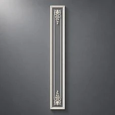 CPU-5-7 'Versailles' Molding Decor Kit &mdash; Vertical panel with double molding and central ornament, polyurethane
