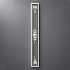 CPU-5-8 'Versailles' Molding Decor Kit &mdash; Vertical panel with double central ornament and corner accents, 3D visualization