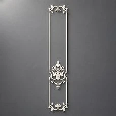 CPU-8-2 'Summer Garden' Molding Decor Kit &mdash; tall Versailles-style wall panel with floral cartouche and flower compositions