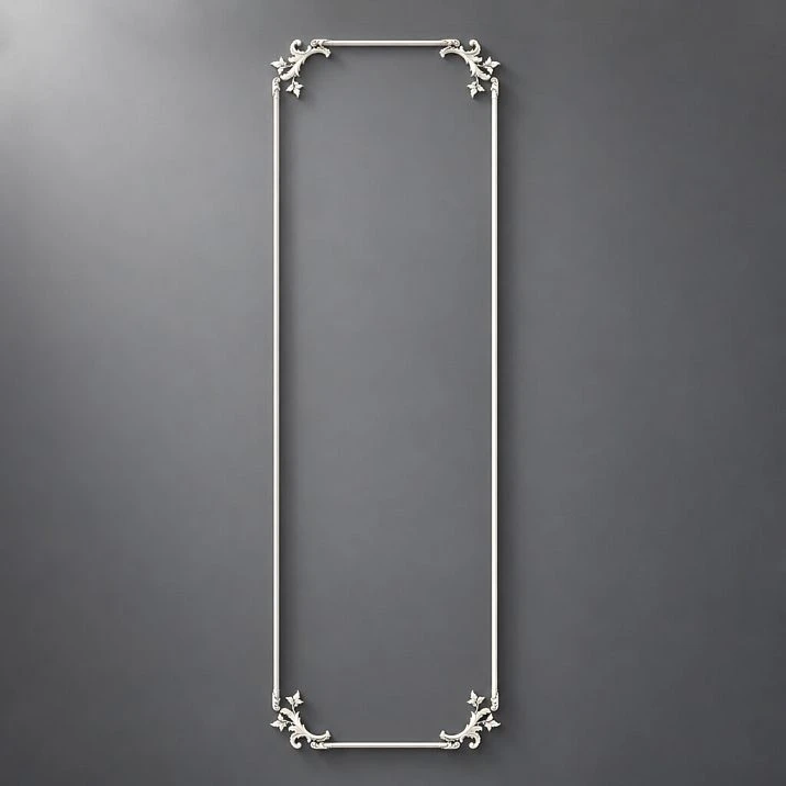 CPU-8-3 'Summer Garden' Molding Decor Kit &mdash; wide vertical panel with botanical corner scrolls and a thin frame on a gray background