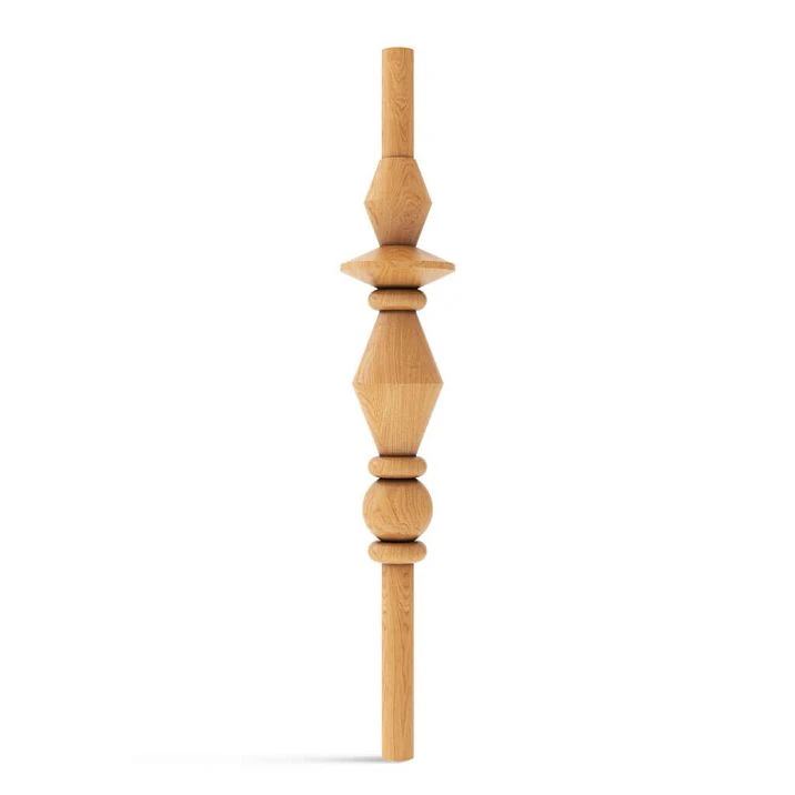 KON-010 beech or oak solid wood furniture leg set, height 730 mm
