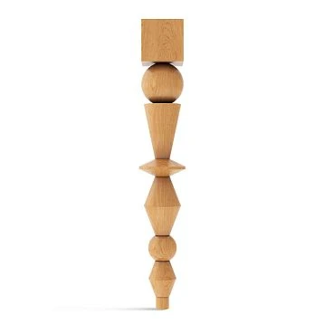 KON-011 beech or oak solid wood furniture leg set, height 730 mm