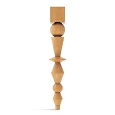 KON-011 beech or oak solid wood furniture leg set, height 730 mm