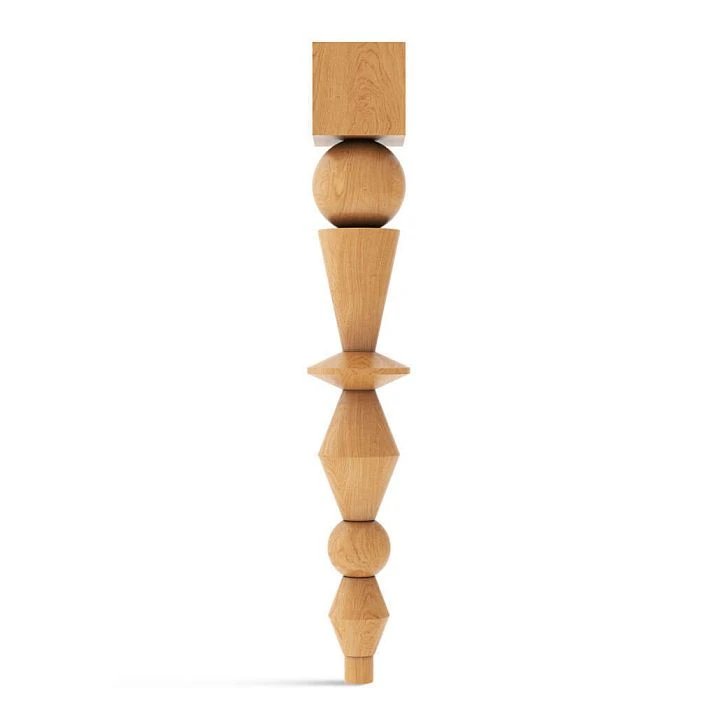 KON-011 beech or oak solid wood furniture leg set, height 730 mm
