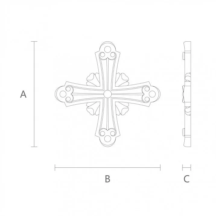 Wooden cross IKN-007 drawing