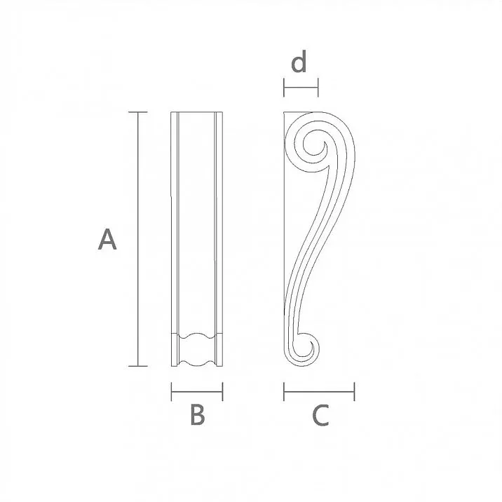 Furniture Bracket KR-001 in classic style drawing