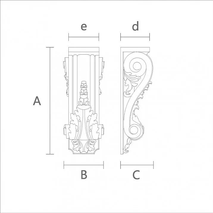 Interior accent: carved bracket drawing