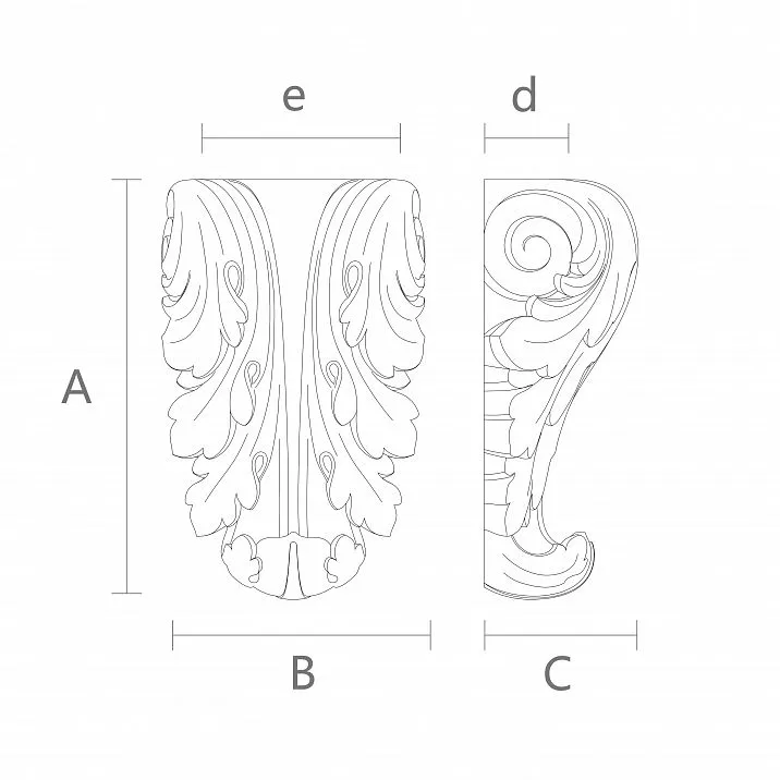 Exclusive decorative bracket KR-009.1 drawing