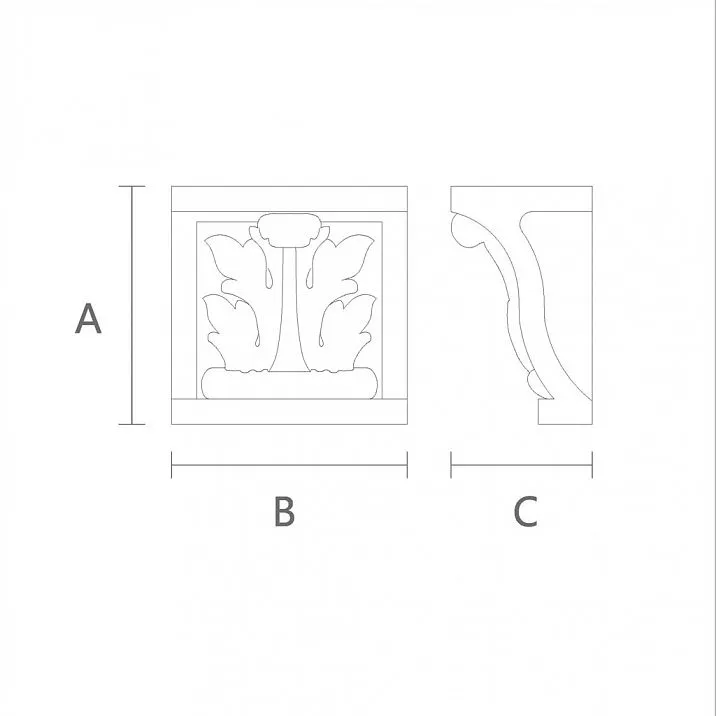 Elegant interior bracket KR-011 drawing
