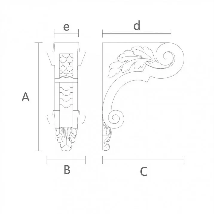 Bracket for Shelf KR-023 &mdash; a combination of style and quality drawing