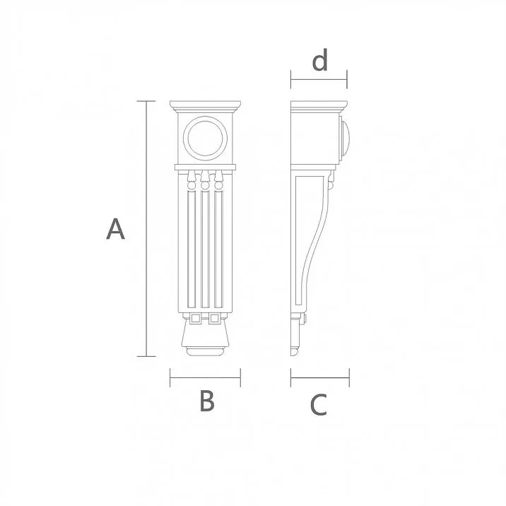 Unique Design of the Carved Bracket KR-024 Drawing