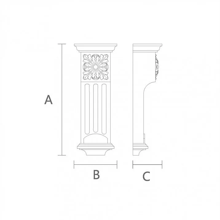 Modern Home Bracket KR-025 Drawing