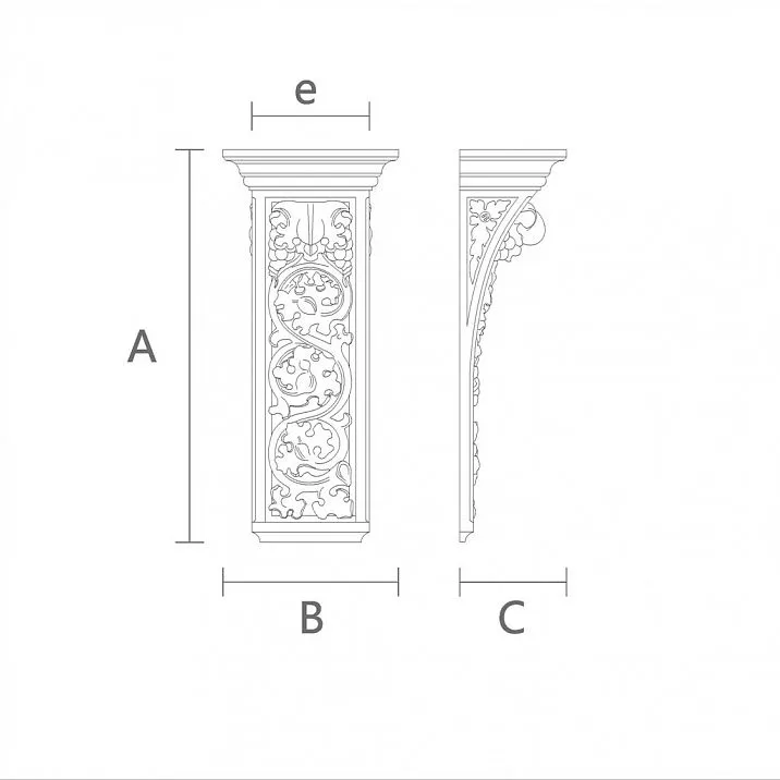 Decorative Bracket KR-055 for Interior Design Drawing