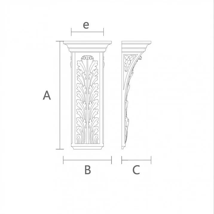 KR-057 wooden bracket drawing