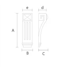 Wooden Bracket KR-026: Carved Patterns and Drawing Details