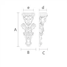 Solid wood bracket KR-035 with high quality &mdash; drawing