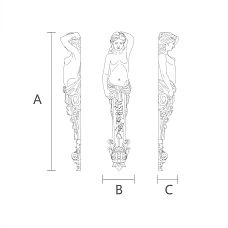 Carved Bracket KR-046.1R - premium shelf bracket from Stavros, drawing