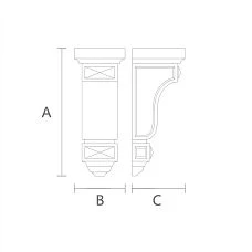 KR-063 wooden bracket for stylish interior - drawing