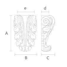 Exclusive decorative bracket KR-009.1 drawing