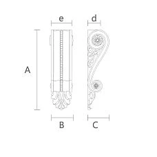 Exquisite wooden bracket KR-016 for home decor drawing
