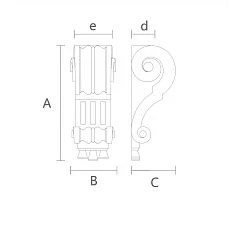 KR-027 oak solid wood shelf bracket drawing
