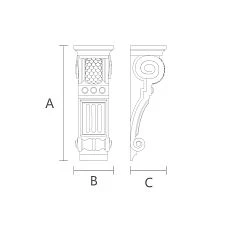 Elegant decorative bracket KR-030 for an elegant home, drawing