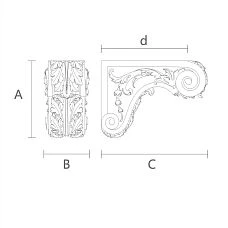 Elegant wooden bracket KR-054 drawing