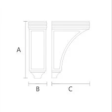 Smooth wooden bracket drawing