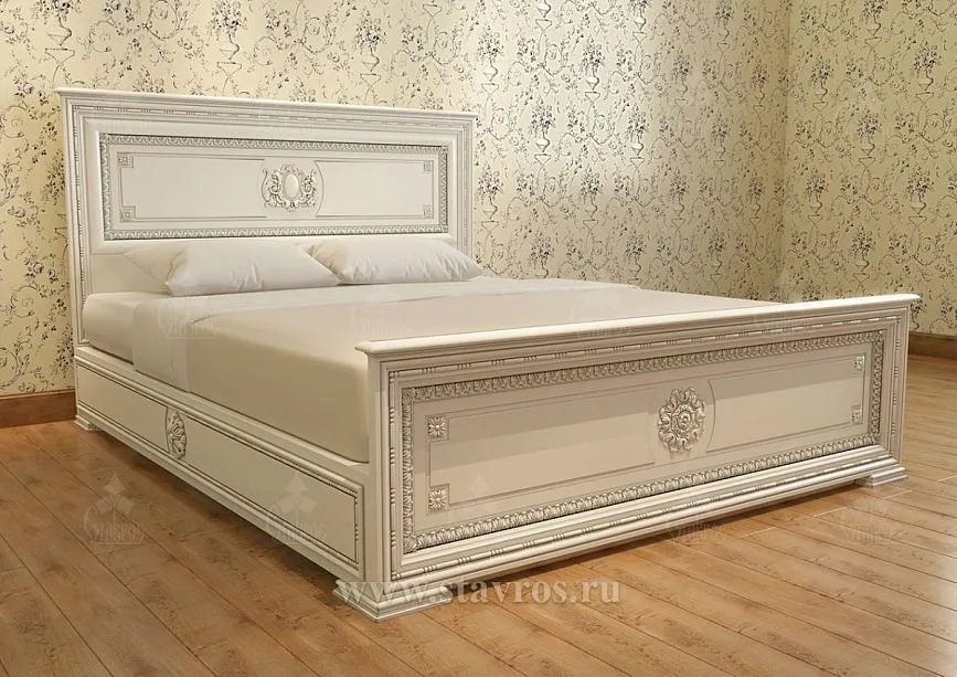 Bed KRV-009 in a classic interior with decorative elements