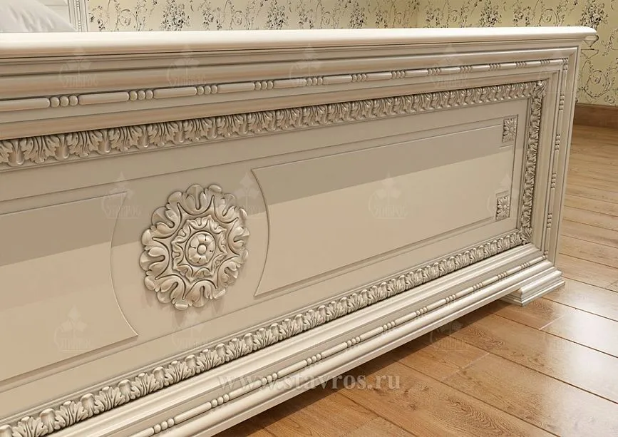 Base of bed KRV-009 with decorative carving and ornaments