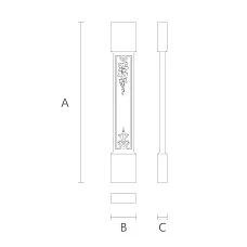Flat wooden baluster L-113.1 on a staircase in a classic interior, drawing