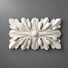 Rectangular polyurethane rose with carved ornament for ceiling and wall stucco &ndash; buy