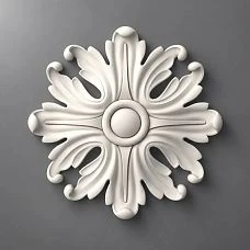 Polyurethane Rosette RPU-046 with Classic Ornament for Decorative Moldings for Furniture