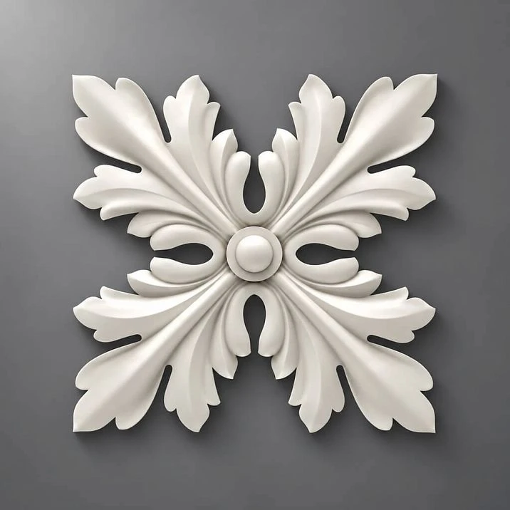 Polyurethane rose for classic interiors &ndash; decorative stucco on walls and ceiling zones