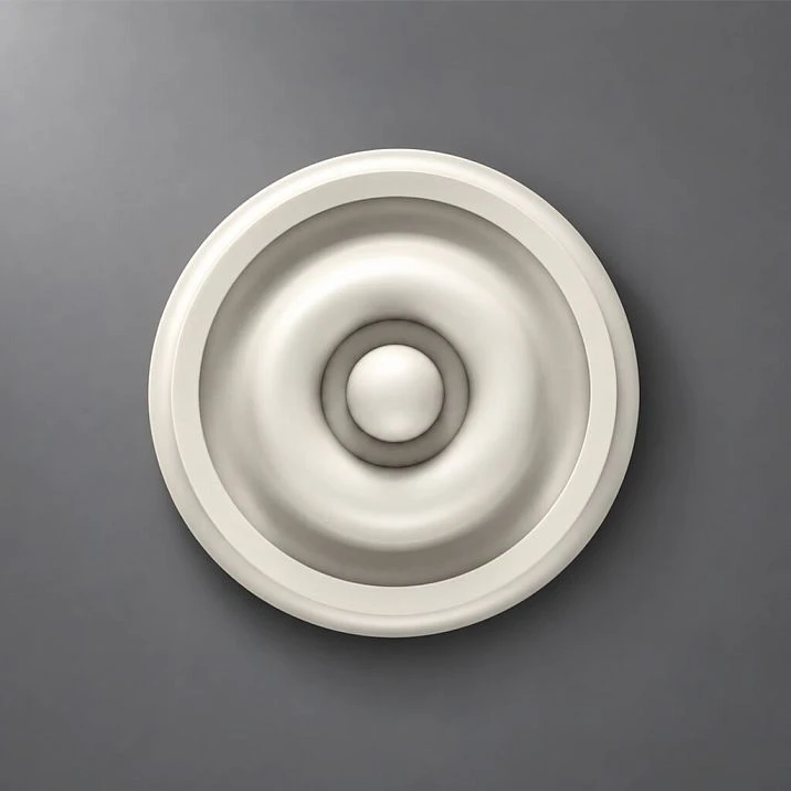 Carved polyurethane rose for classical stucco on walls and ceilings in interior design