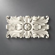 Rectangular decorative polyurethane rose RPU-068 for ceiling and wall stucco in interior design