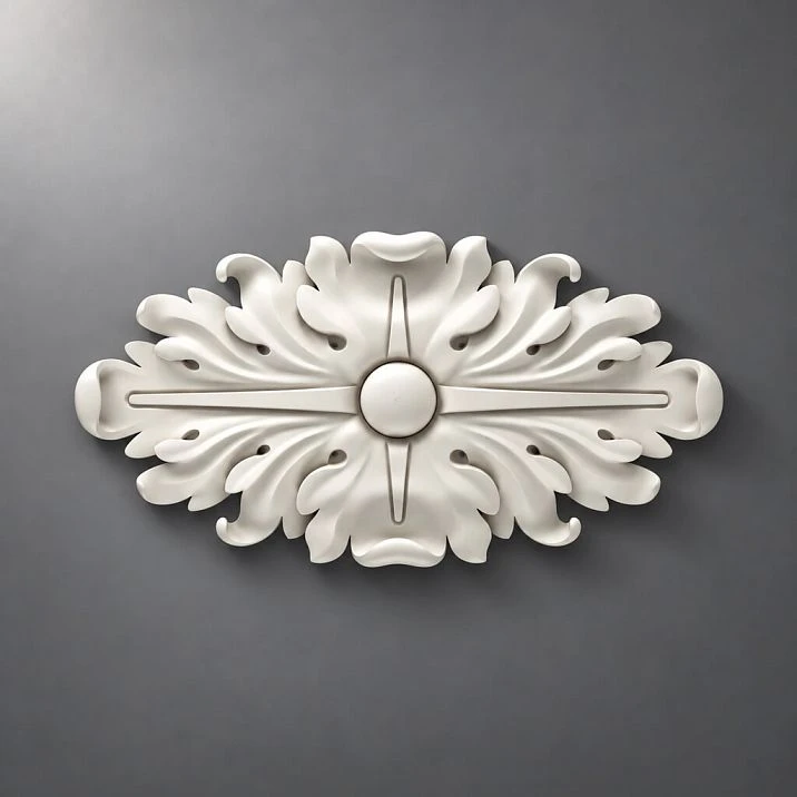 Elegant polyurethane rose RPU-069 with pattern &ndash; decorative stucco on walls and ceiling