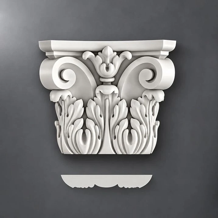 Decorative polyurethane capital for columns Stavros, order and buy the overlay, optimal price