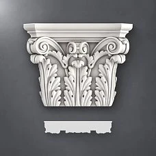 Buy decorative carved capital KLPU-013 from polyurethane for facade finishing