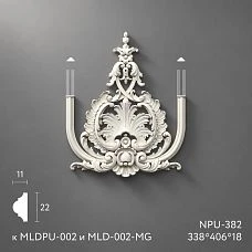 Light polyurethane applique for ceiling decoration NPU-382